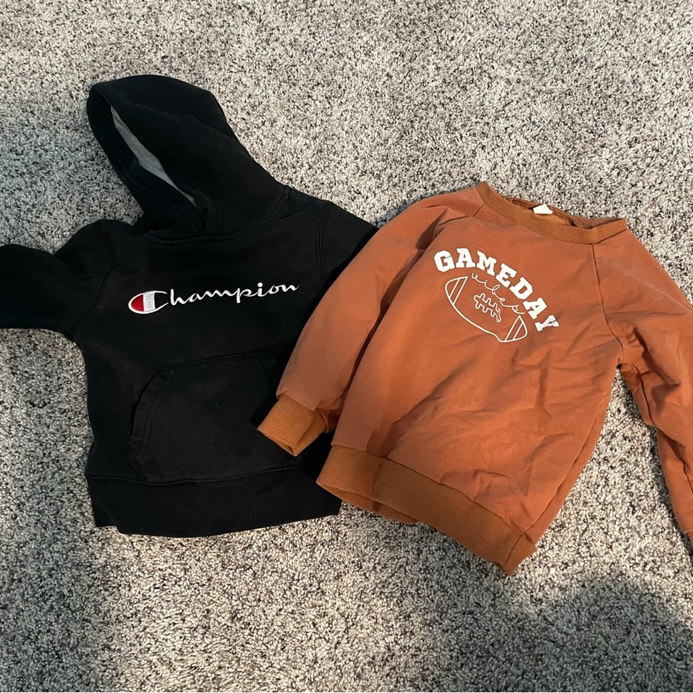 Champion Black Hoodie & Brown Gameday Sweatshirt Set